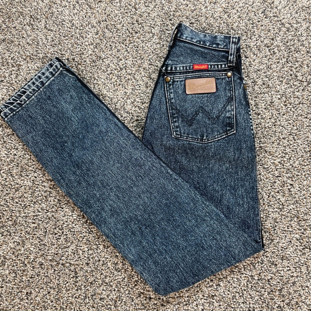 Vintage Wrangler Womens 23x33 High Waisted Acid Wash Made in USA 14MWZBK 80s 90s